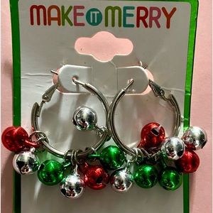 NWT.  These red, green, and silver jingle bells are a brand new pair of earrings